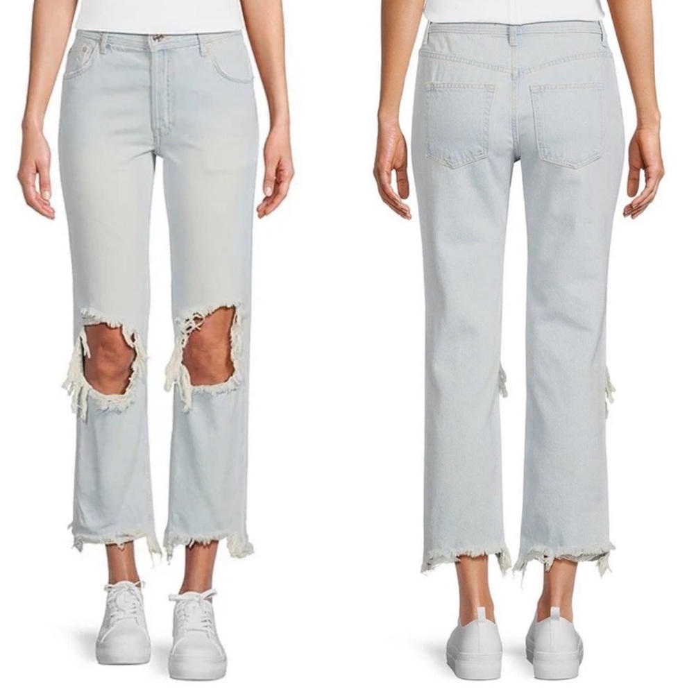 Free People Maggie Mid-Rise Straight Leg Jeans